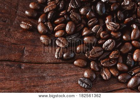 Coffee Bean.on Wood Table