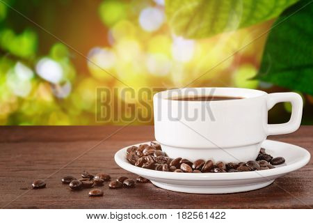 Coffee Cup On Wood Table