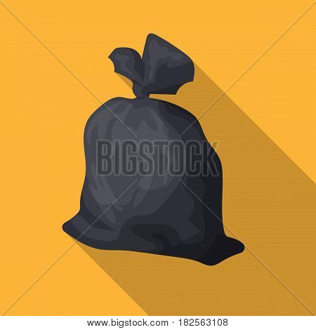 Garbage bag icon in flate style isolated on white background. Trash and garbage symbol vector illustration.