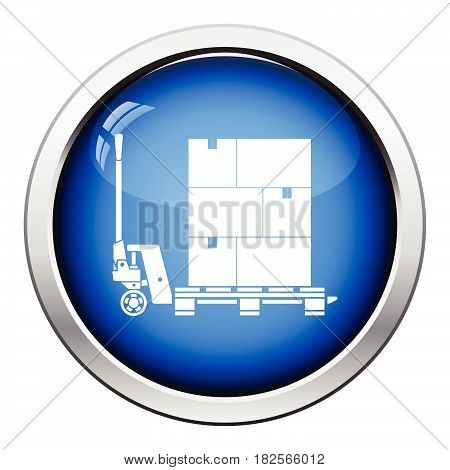 Hand Hydraulic Pallet Truc With Boxes Icon