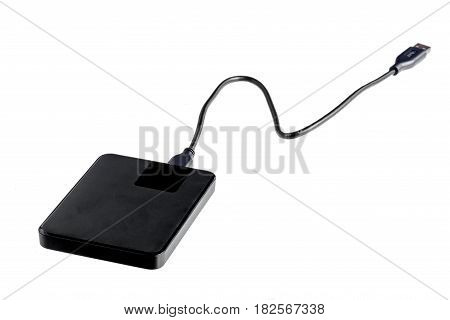 black external and isolate on white background
