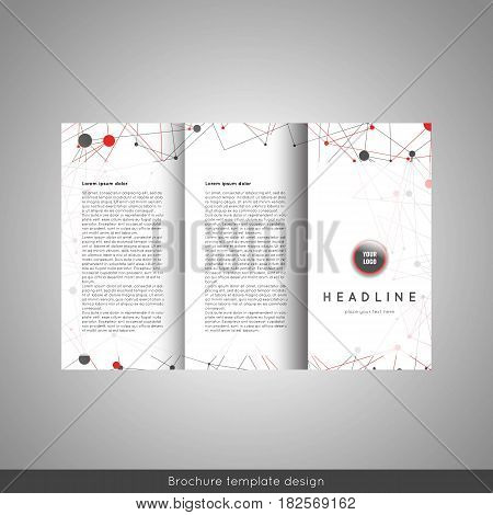 Corporate trifold brochure template design. Stock vector.