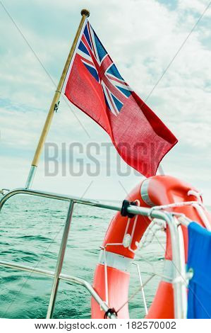 Uk Red Ensign The British Maritime Flag Flown From Yacht