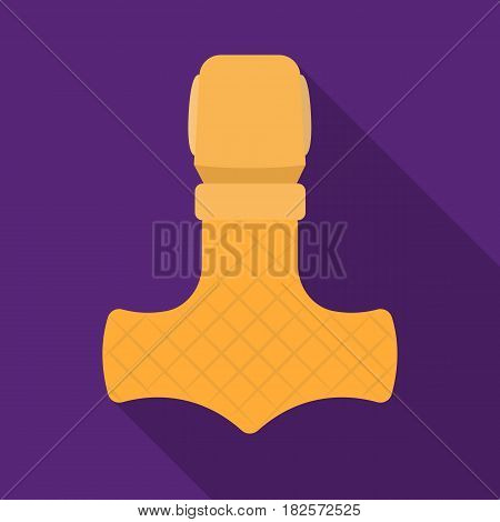 Viking god hammer icon in flate design isolated on white background. Vikings symbol stock vector illustration.