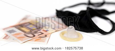 Banner concept condoms are mandatorly important for prostitute and sexworker