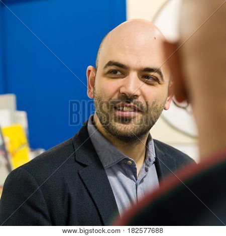 Writer Roberto Saviano At Tempo Di Libri In Milan, Italy