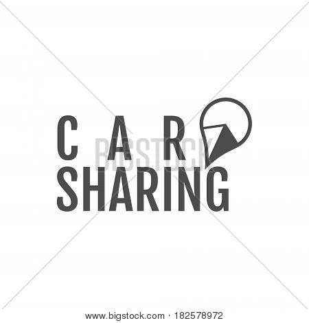 Car share logo design. Car Sharing or rental car concept. Use for webdesign or print. Monochrome design.