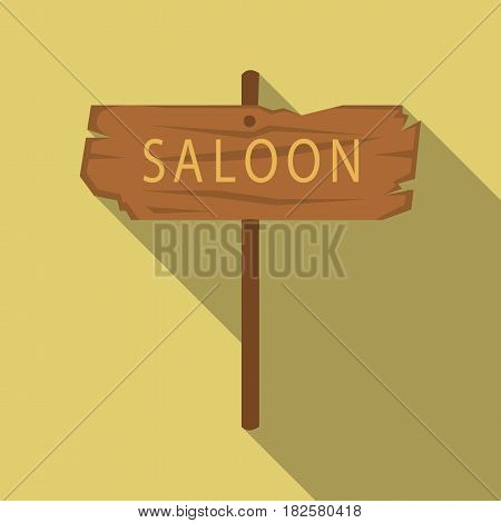 Saloon icon flate. Singe western icon from the wild west flate.