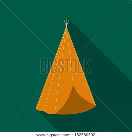 Wigwam icon flate. Singe western icon from the wild west flate.