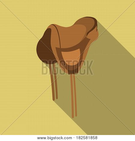 Saddle icon flate. Singe western icon from the wild west flate.