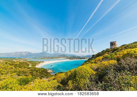 Porto Giunco in the springtime in Sardinia