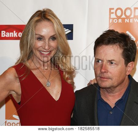 NEW YORK-APR 19: Tracy Pollan (L) and Michael J. Fox attend the Food Bank for New York City's Can-Do Awards Dinner 2017 at Cipriani's on April 19, 2017 in New York City.