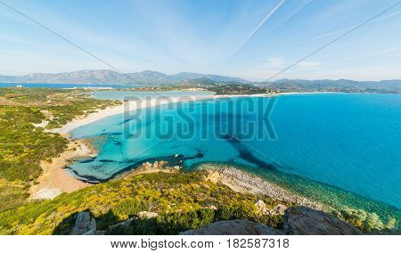 Blue sea in Porto Giunco in Sardinia