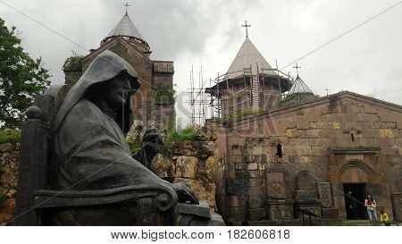 Monument to Mkhitar Gosh near the church of Goshavank