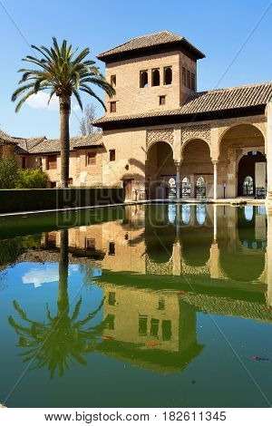 Partal Palace Palacio de Partal in Alhambra Granada Andalusia Spain