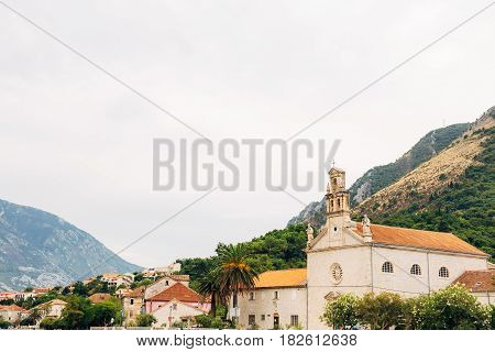 The territory of the Church of the Nativity of the Virgin in Prcanj, Montenegro, in the Boka Bay of Kotor.