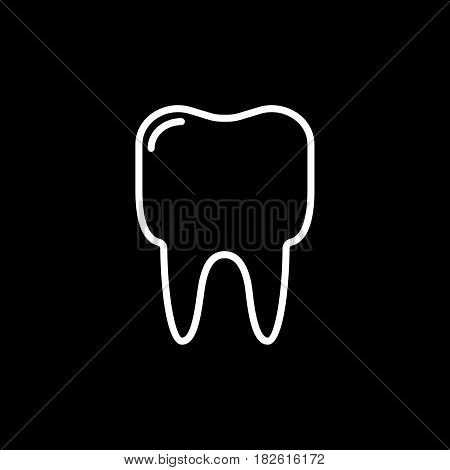 Outline tooth icon vector illustration on black background. eps 10