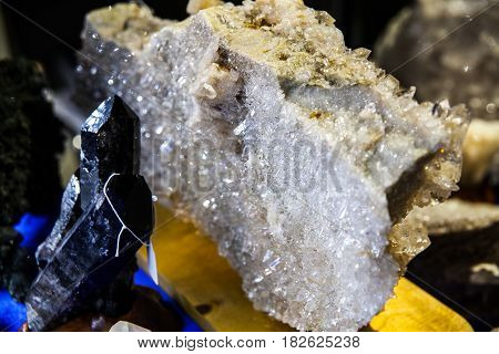 various stones and minerals at the exhibition