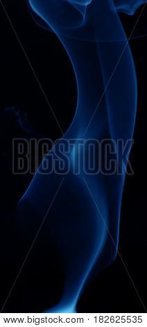 Blue cloudy smoke on black background.  abstract