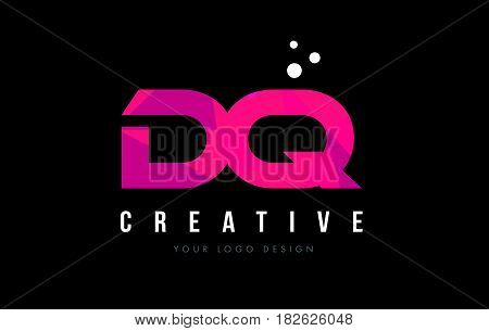 Dq D Q Letter Logo With Purple Low Poly Pink Triangles Concept
