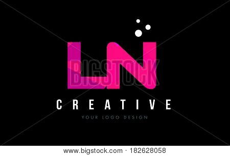 Ln L N Letter Logo With Purple Low Poly Pink Triangles Concept