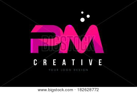 Pm P L Letter Logo With Purple Low Poly Pink Triangles Concept