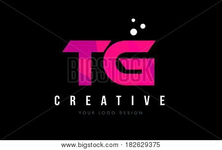 Tg T G Letter Logo With Purple Low Poly Pink Triangles Concept