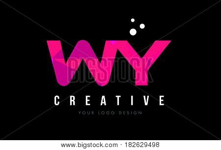 Wy W Y Letter Logo With Purple Low Poly Pink Triangles Concept