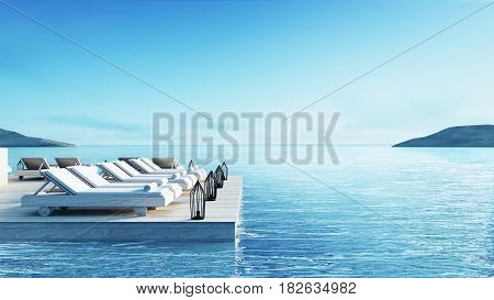 Beach living lounge & Party Lounge & Chill out Lounge 
- Sundeck and Lagoon view / 3d rendering image