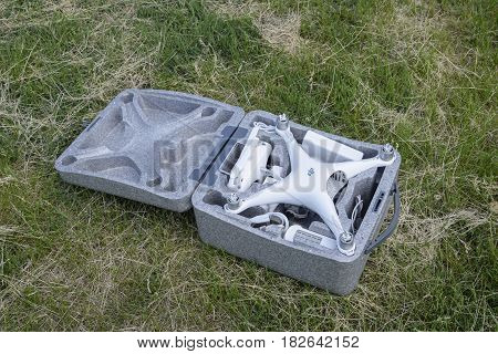 Open Case With Quadrocopters Dji Phantom 4
