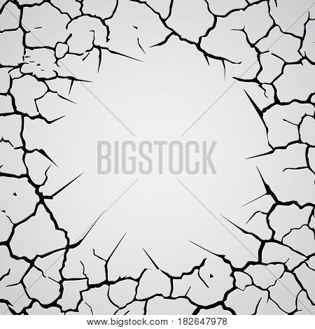 Gray gradient background with different black cracks