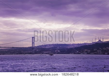 Bosphorus bridge - 15 Temmuz Bridge at sunset