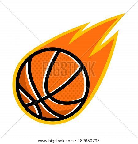 Basketball sport comet fire tail flying logo