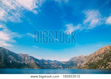 Beautiful nature mountains landscape. Kotor bay, Montenegro
