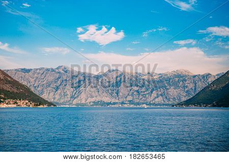 Beautiful nature mountains landscape. Kotor bay, Montenegro