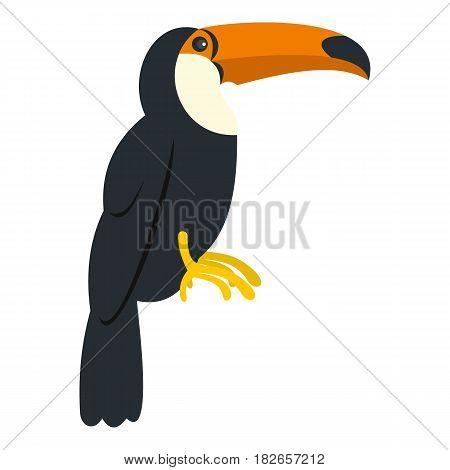 Toucan, ramphastos vitellinus icon flat isolated on white background vector illustration