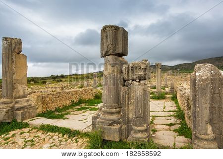 Excavations In The Archeologique De Volubilis, Morocco.