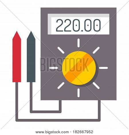 Multimeter electrical measurement technology equipment tool voltmeter electronic test vector illustration. Indication voltage ampere current display instrument.