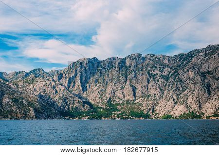 Beautiful nature mountains landscape. Kotor bay, Montenegro