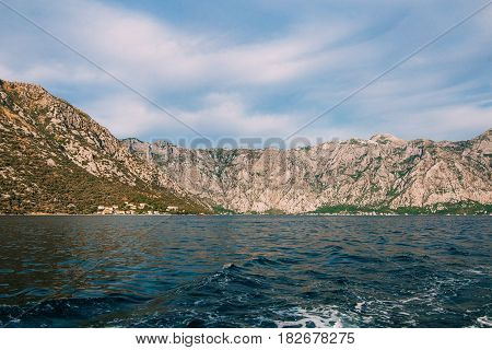 Beautiful nature mountains landscape. Kotor bay, Montenegro