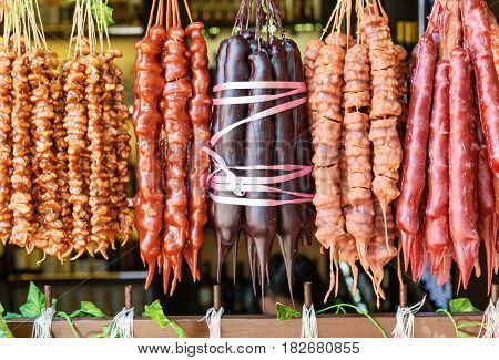 Churchkhela In Street Market. Tbilisi. Georgia