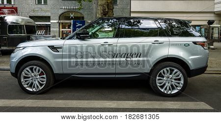 BERLIN - JUNE 05 2016: Mid-size luxury SUV Range Rover Sport since 2013. Classic Days Berlin 2016.