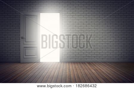 Light coming through doorway into room. 3d rendering
