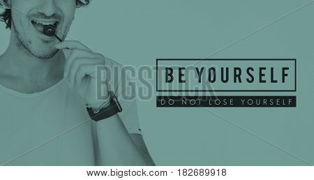 Yourself overlay word young people