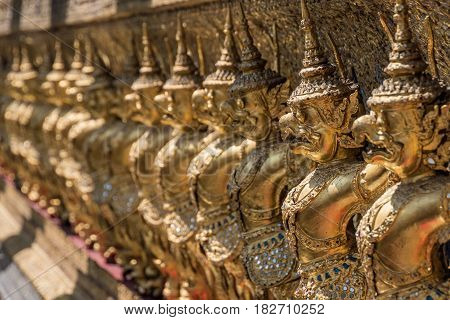 Ancient monuments in The Great Palace in Bangkok