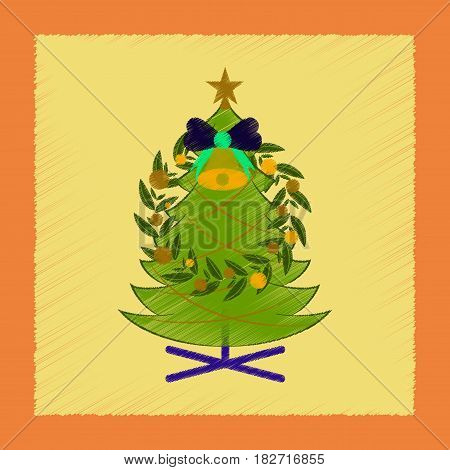 flat shading style icon of Christmas fir wreath