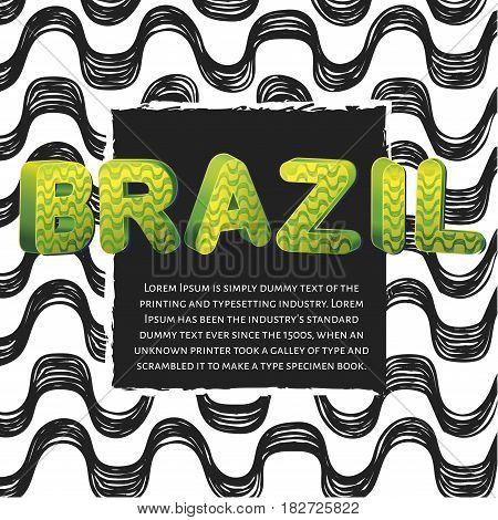 Ipanema beach pattern banner. Vector illustration. Brasil style pattern.