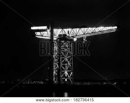Titan Crane in Clydebank during night hours