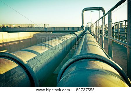Water pipe in a sewage treatment plant
