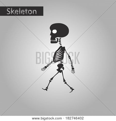 black and white style icon of skeleton stick figure